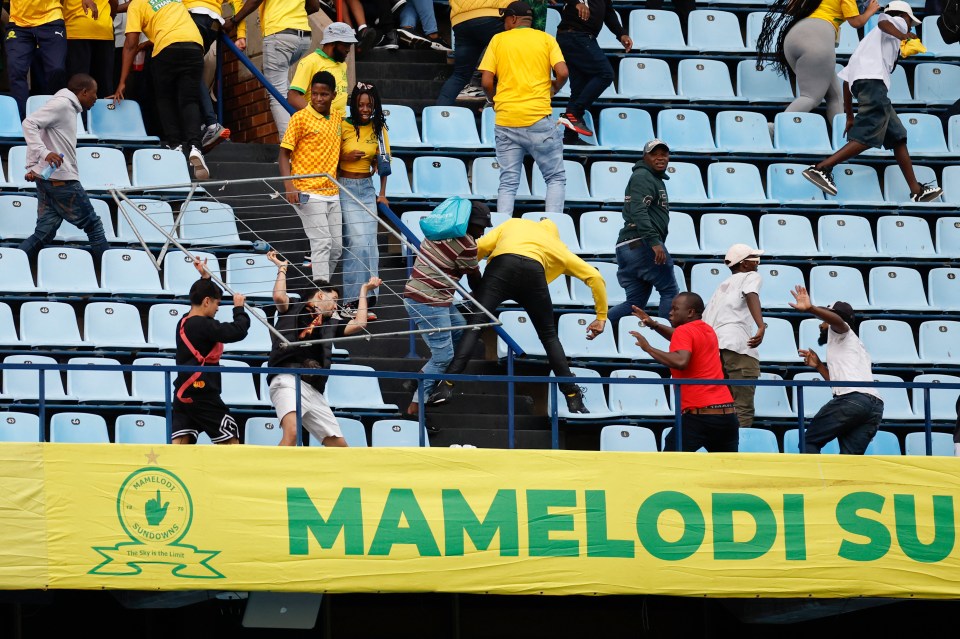 Supporters of both clubs were involved in violent scenes at the Loftus Versfeld Stadium