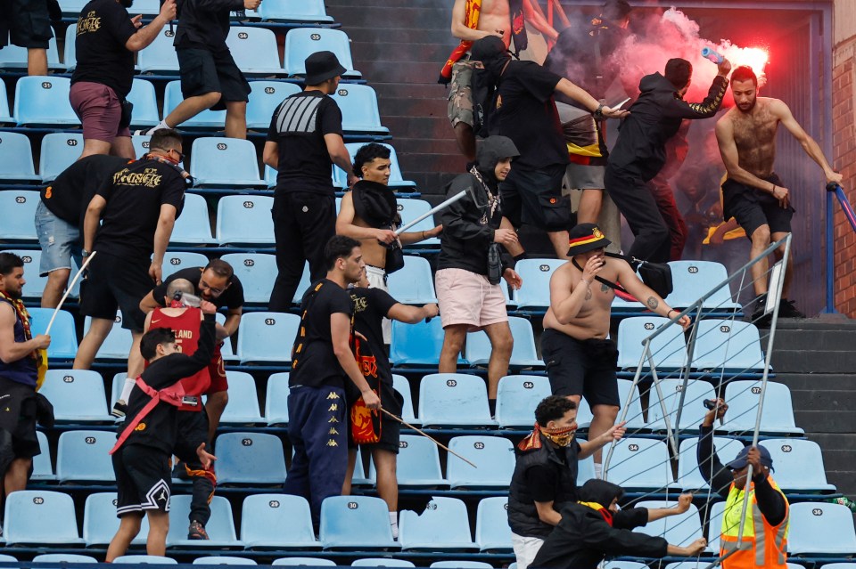 The Tunisian club's supporters ignored pleas to stop fighting in the stands