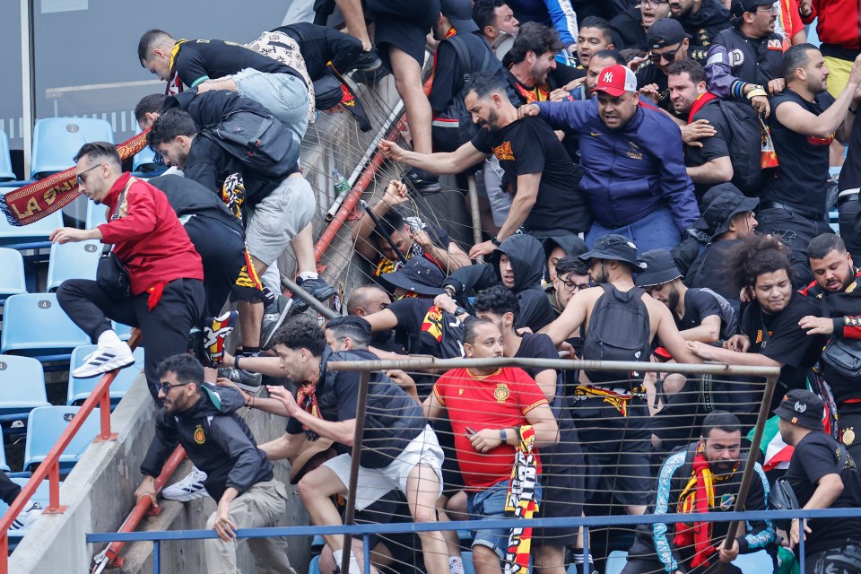 Esperance fans were involved in clashes with rival fans after facing Mamelodi Sundowns