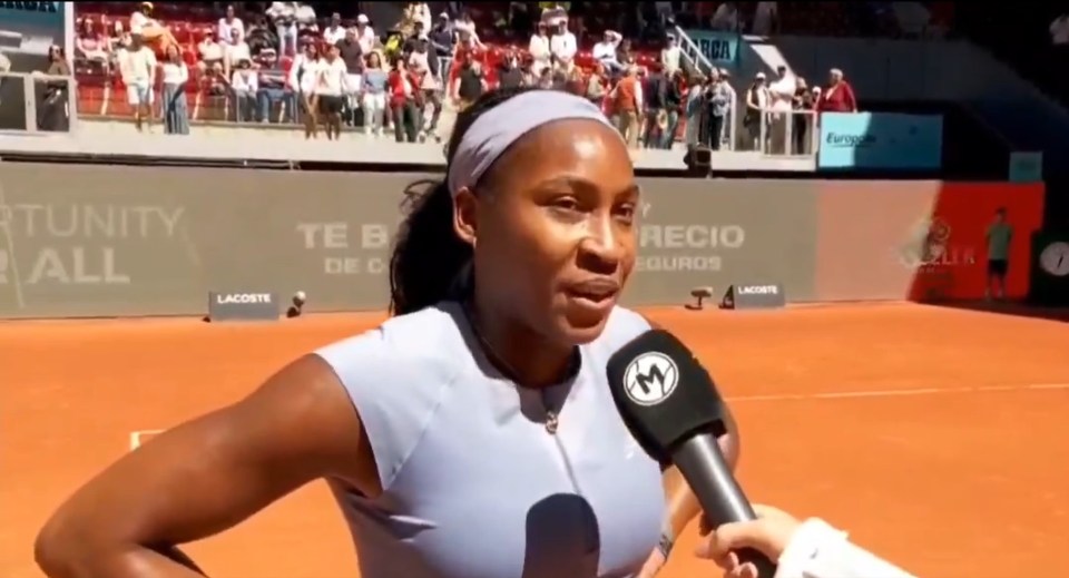 Gauff was giving a post-match interview when the power cut hit