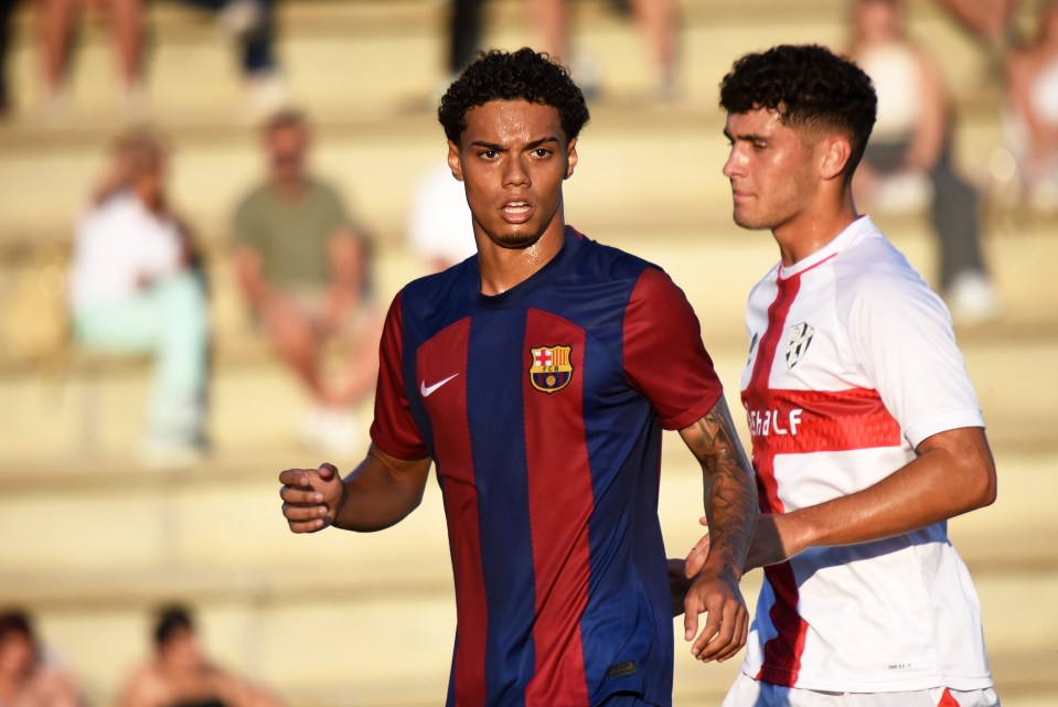 Mendes (left) spent last season in Barcelona's academy