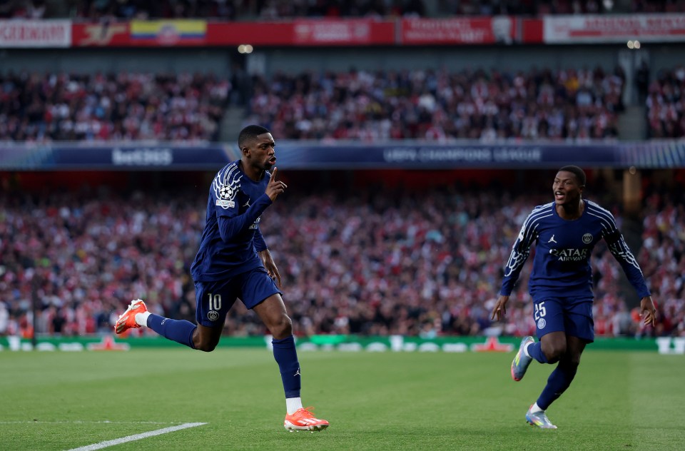 But Ousmane Dembele's early strike silenced the Emirates crowd